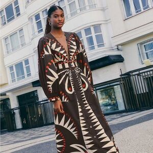 Black Coconut Grove Puff Sleeve Maxi Dress. Farm Rio. Size xs. Beautiful dress